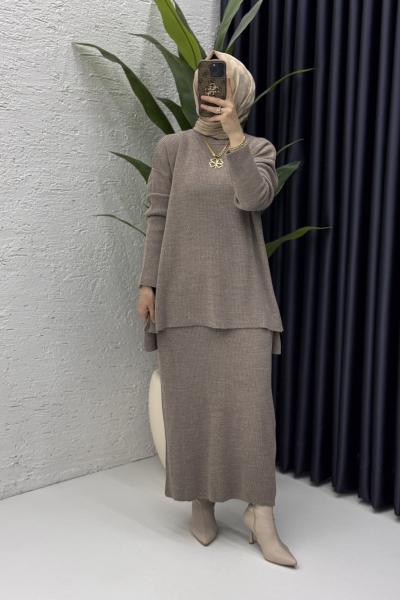 Asel Takım Tesettür Giyim  Vizon