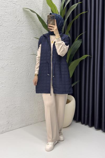 Deniz Üçlü Takım Tesettür Giyim  Lacivert