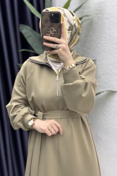 Nare Elbise Tesettür Giyim Yeşil