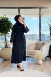 1004 Kolları Sim Detaylı Abaya Siyah