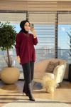 30191 Boyuna Fitilli Triko Tunik Bordo